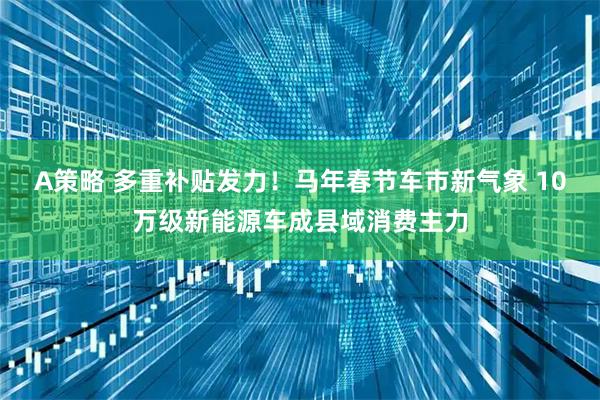 A策略 多重补贴发力！马年春节车市新气象 10万级新能源车成县域消费主力