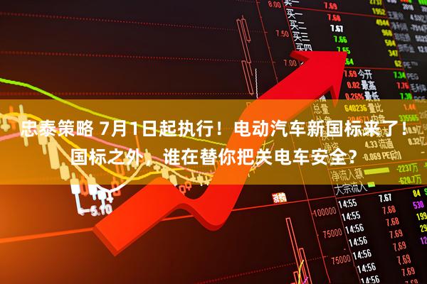 忠泰策略 7月1日起执行！电动汽车新国标来了！国标之外，谁在替你把关电车安全？
